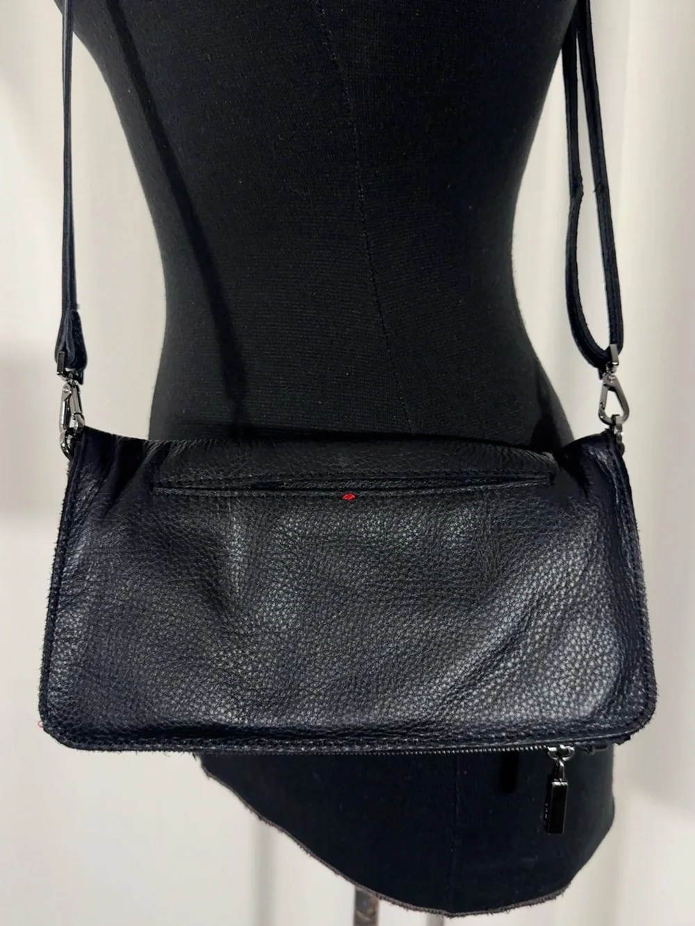 Hammitt Ryan Medium Black Leather Crossbody Bag